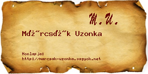 Márcsák Uzonka névjegykártya
